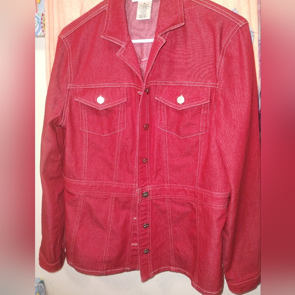 Evan-Picone Red Denim Jacket